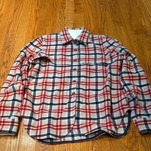 Guideboat Co Chemise Montagne Woman’s Plaid Ultra Soft Italian Wool Shirt Size M